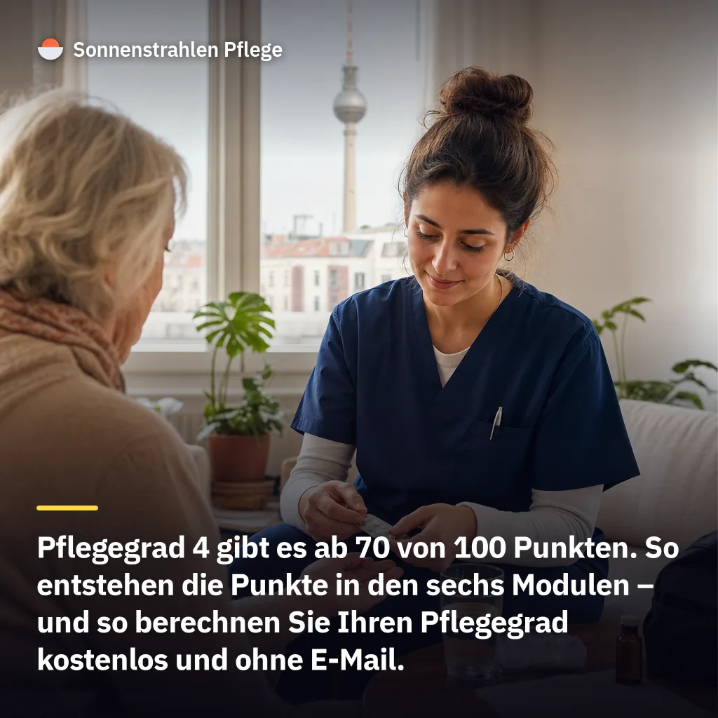 70 Punkte öffnen Pflegegrad 4 – so rechnet der Medizinische Dienst