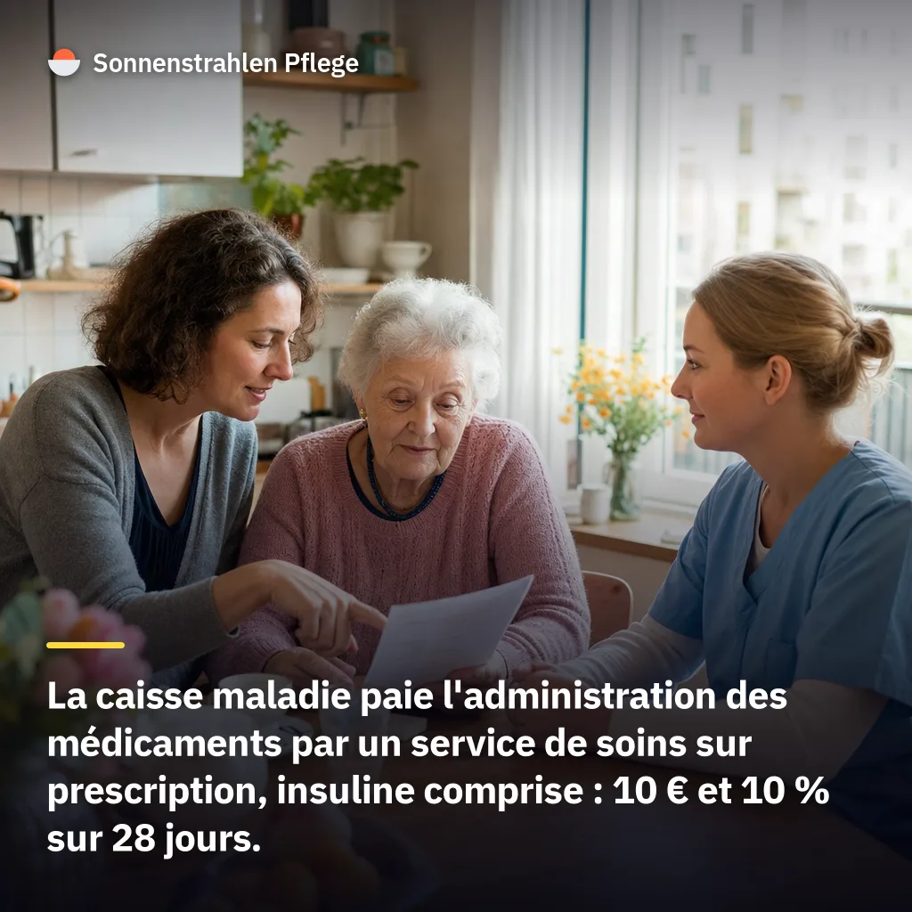 10 € par prescription et 10 % pendant 28 jours – ce que coûte l'administration des médicaments par un service de soins