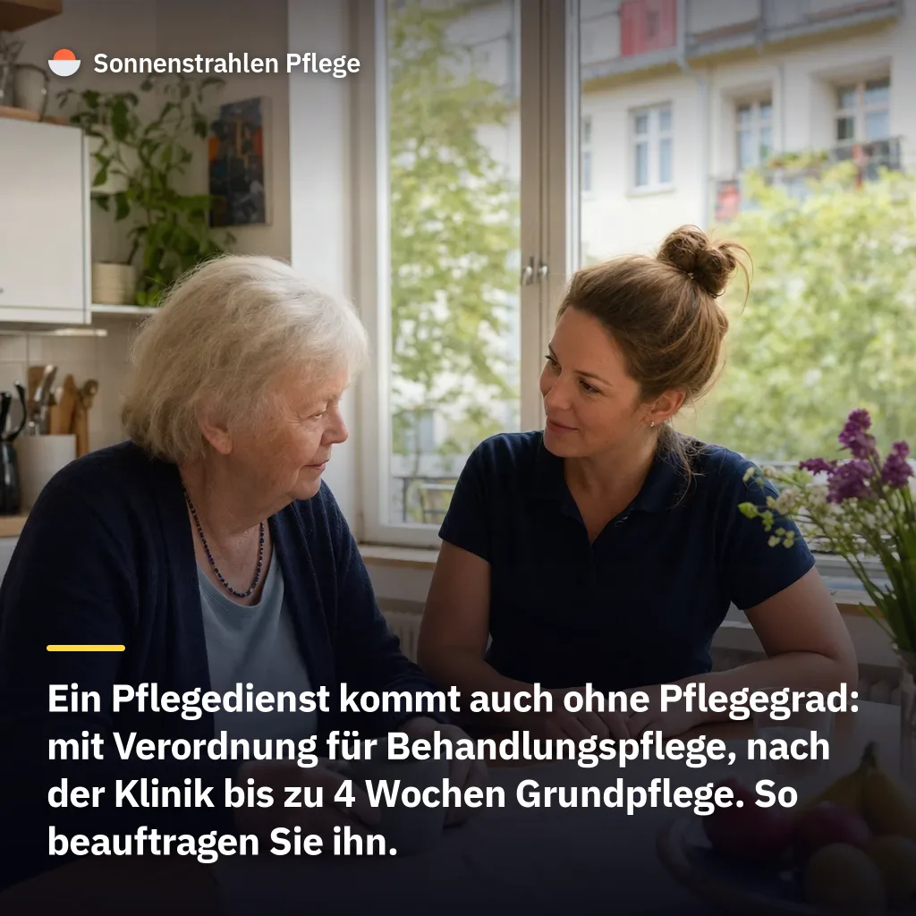 4 Wochen Grundpflege zahlt die Krankenkasse auch ohne Pflegegrad