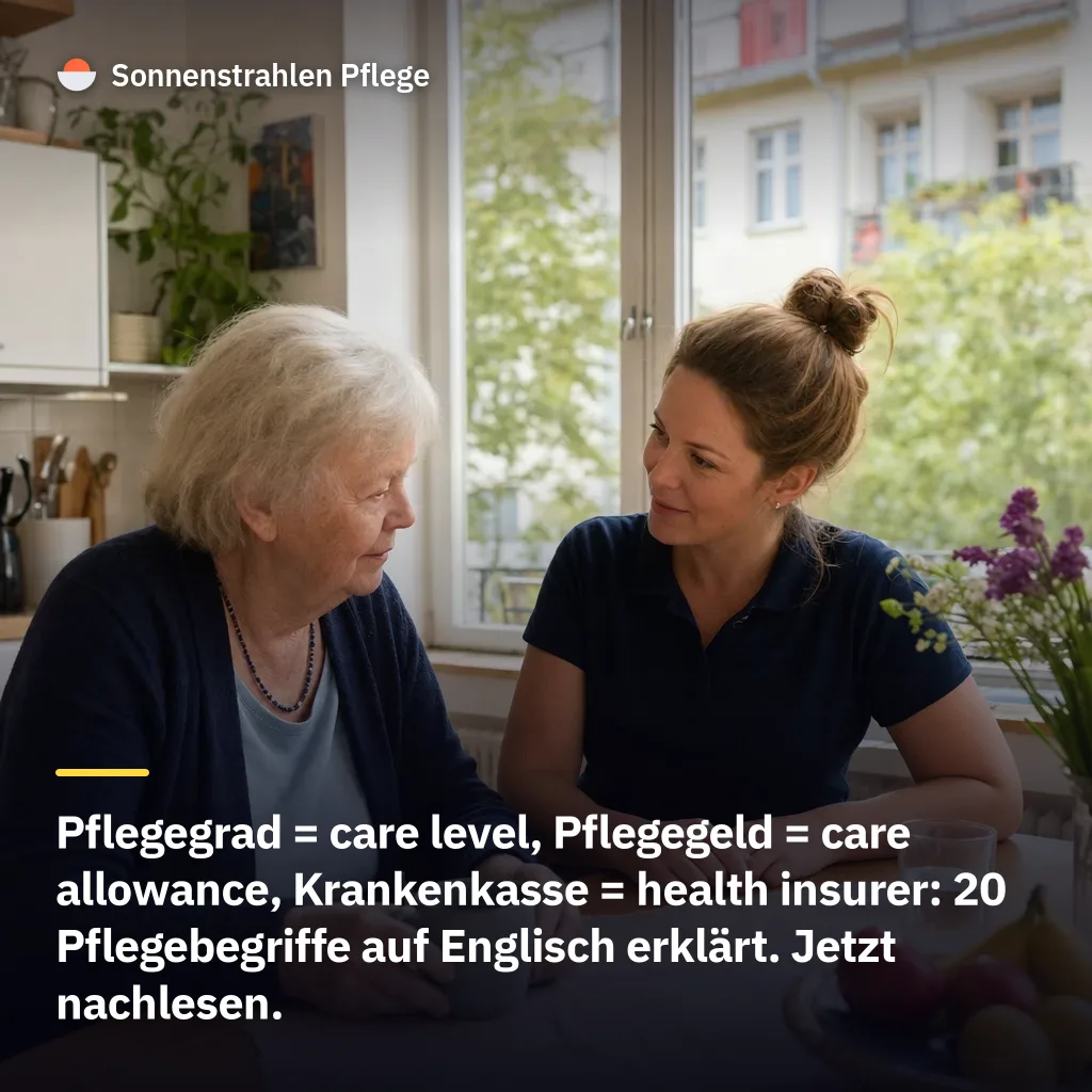Pflegegrad heißt care level – mit 20 Begriffen erklären Sie Pflege auf Englisch