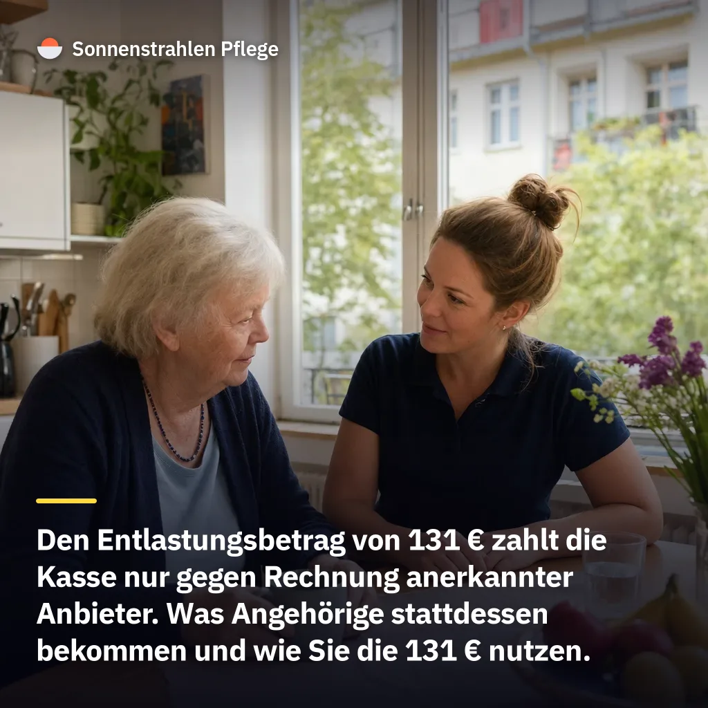 131 € im Monat, aber nicht als Bargeld – kann ein Angehöriger den Entlastungsbetrag bekommen?