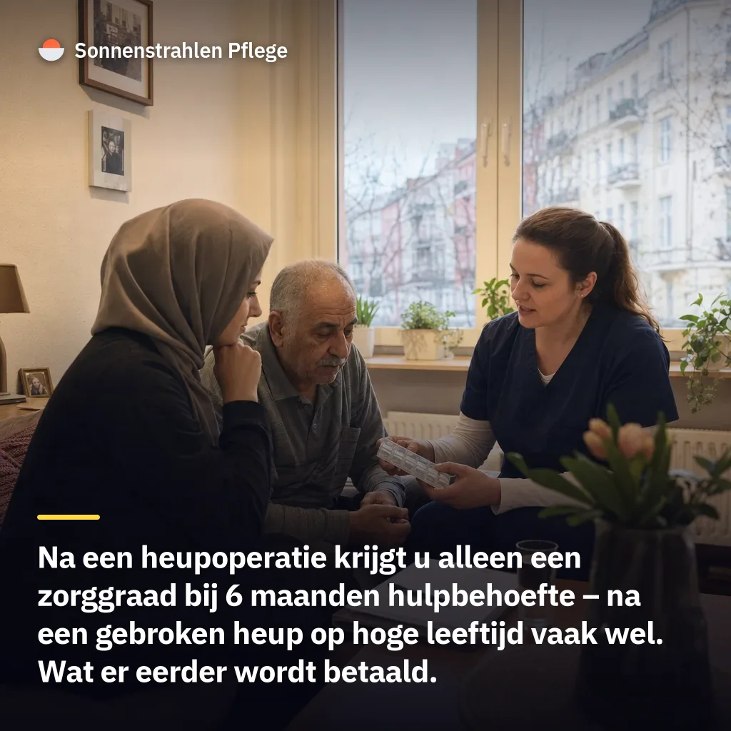 6 maanden hulpbehoefte beslissen – wanneer u na een heupoperatie een zorggraad (Pflegegrad) krijgt