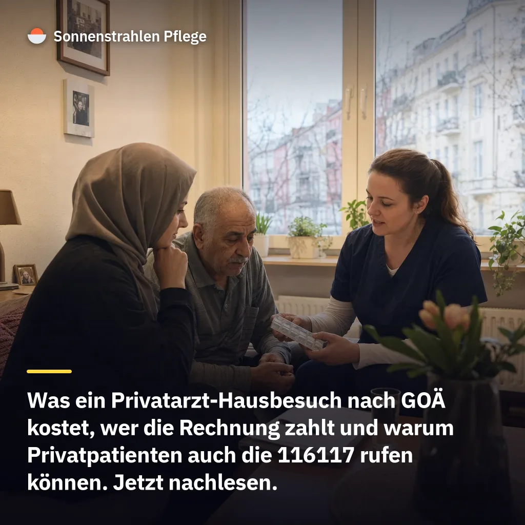 Rund 80 € kostet ein privater Arzt-Hausbesuch um 23 Uhr mindestens – auch Privatpatienten können die 116117 rufen