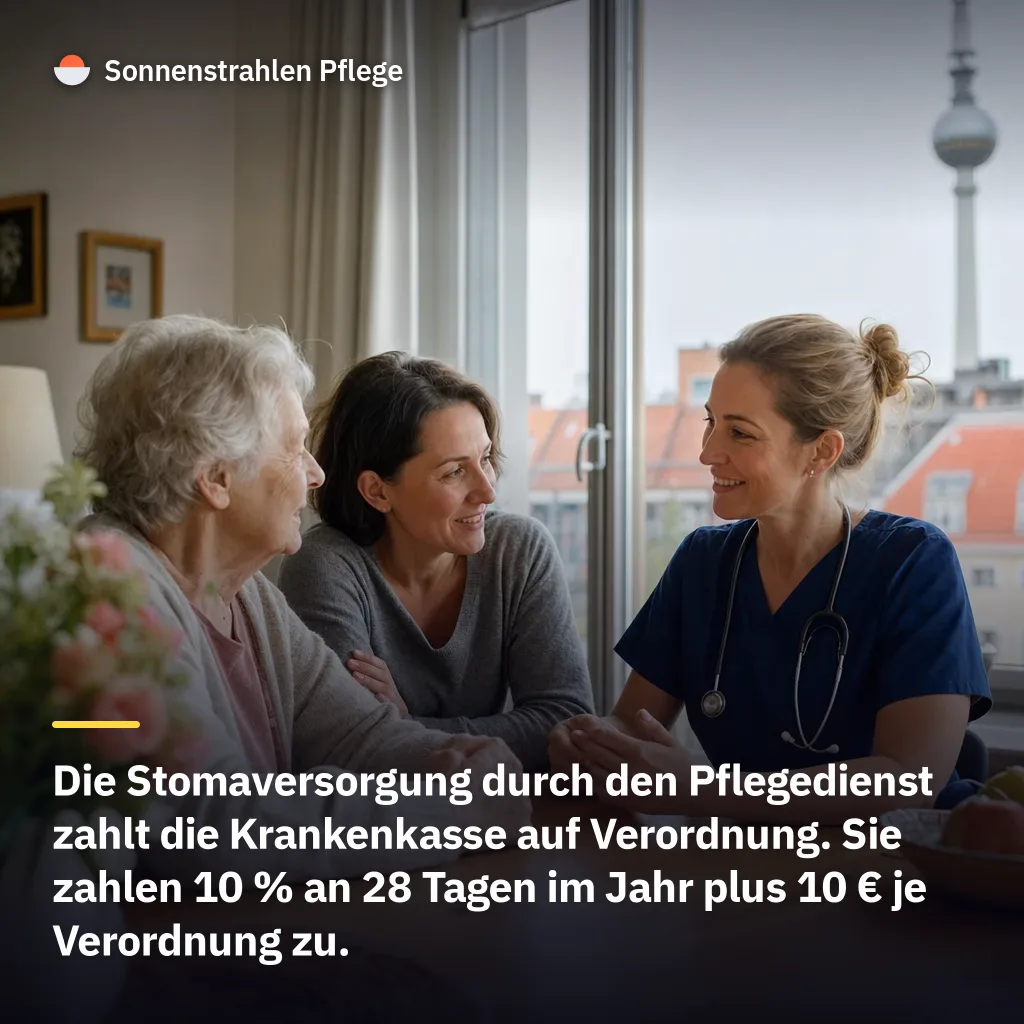 28 Tage Zuzahlung im Jahr, dann zahlt die Kasse allein – das kostet die Stomaversorgung durch den Pflegedienst