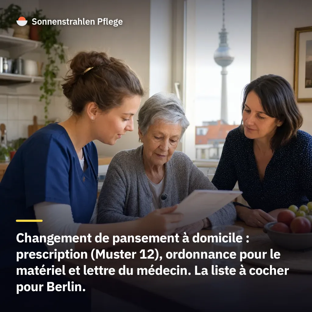 4 jours ouvrés pour transmettre la prescription – les documents pour le changement de pansement à domicile