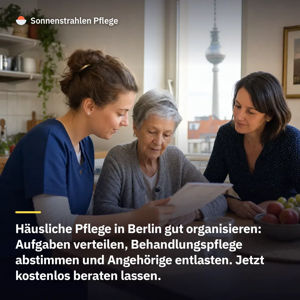 Häusliche Pflege in Berlin organisieren: Aufgaben sicher verteilen