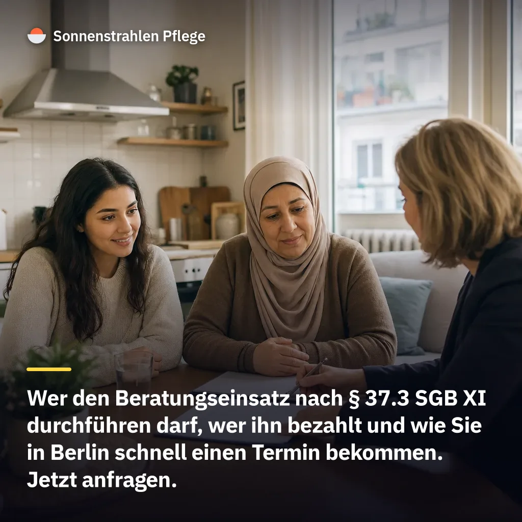 4 Gruppen dürfen den Beratungseinsatz nach § 37.3 durchführen – die Pflegekasse zahlt
