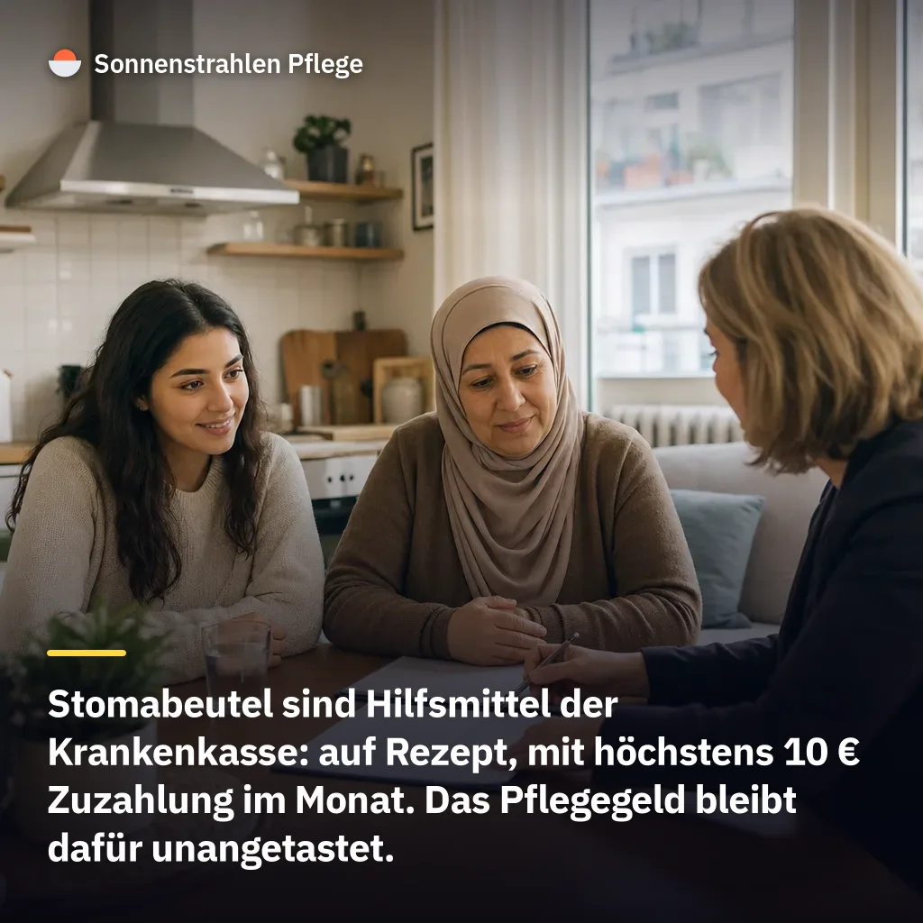 Höchstens 10 € im Monat zahlen Sie für Stomabeutel – das Pflegegeld bleibt unberührt