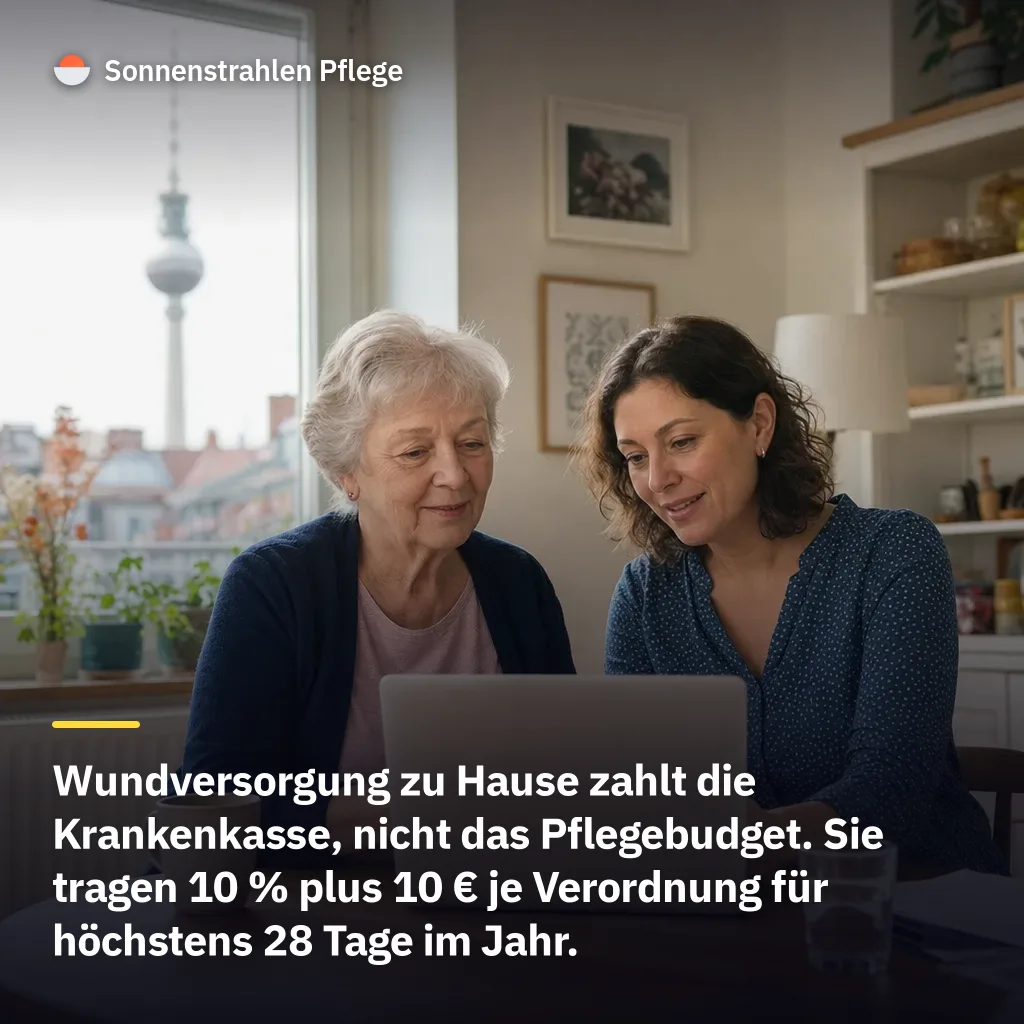 Höchstens 28 Tage im Jahr zahlen Sie bei der Wundversorgung zu Hause zu