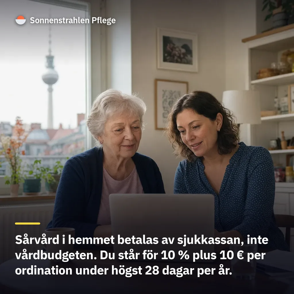 Högst 28 dagar per år betalar du egenavgift för sårvård i hemmet