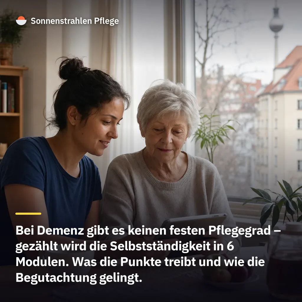 15 % der Punkte hängen an Gedächtnis und Verhalten – welcher Pflegegrad bei Demenz gilt
