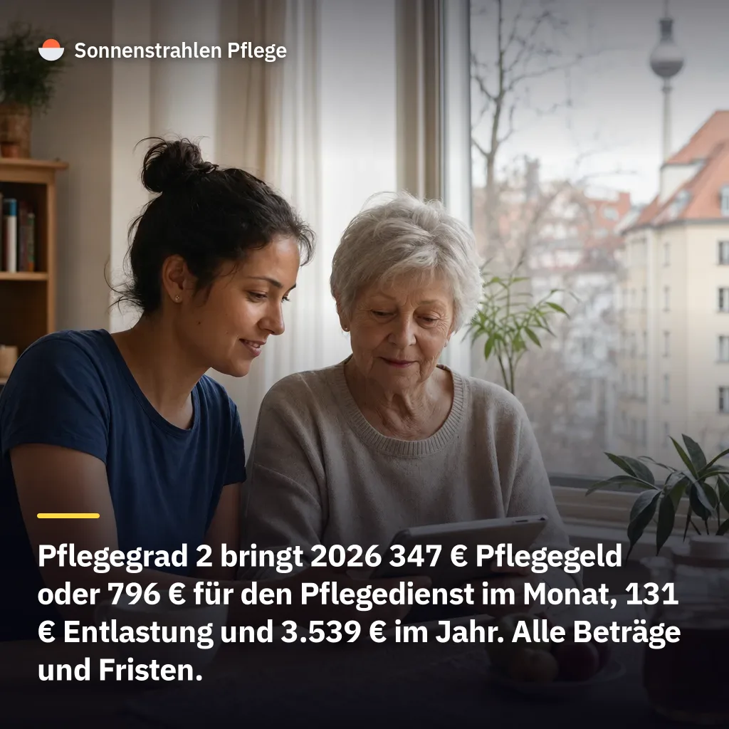 Bis zu 9.275 € im Jahr – so viel Geld gibt es 2026 bei Pflegegrad 2