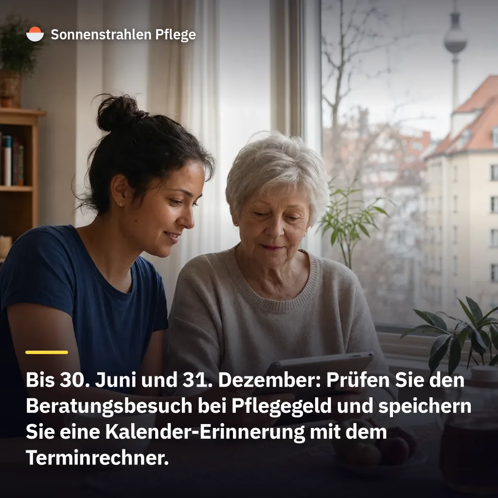 Bis 30. Juni genügt ein Beratungsbesuch für Pflegegeld