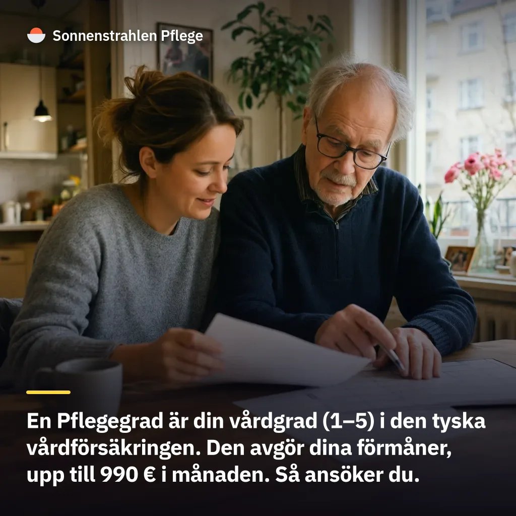 Upp till 990 € i månaden: vad en vårdgrad (Pflegegrad) är och hur du får den i Tyskland