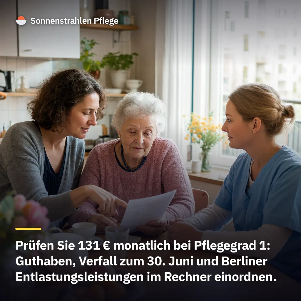 131 € entstehen monatlich auch ohne Pflegegeld bei Pflegegrad 1