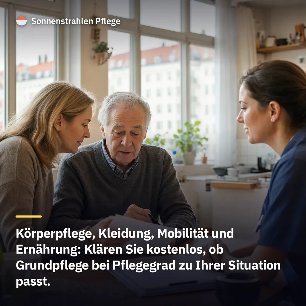 Vier Bereiche zeigen, wann Grundpflege zu Hause entlastet
