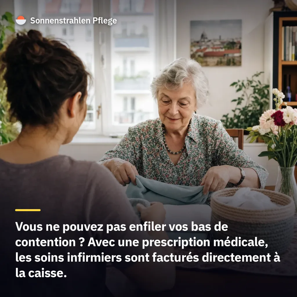 Les bas de contention ne relèvent des soins infirmiers (Behandlungspflege) qu'avec une prescription