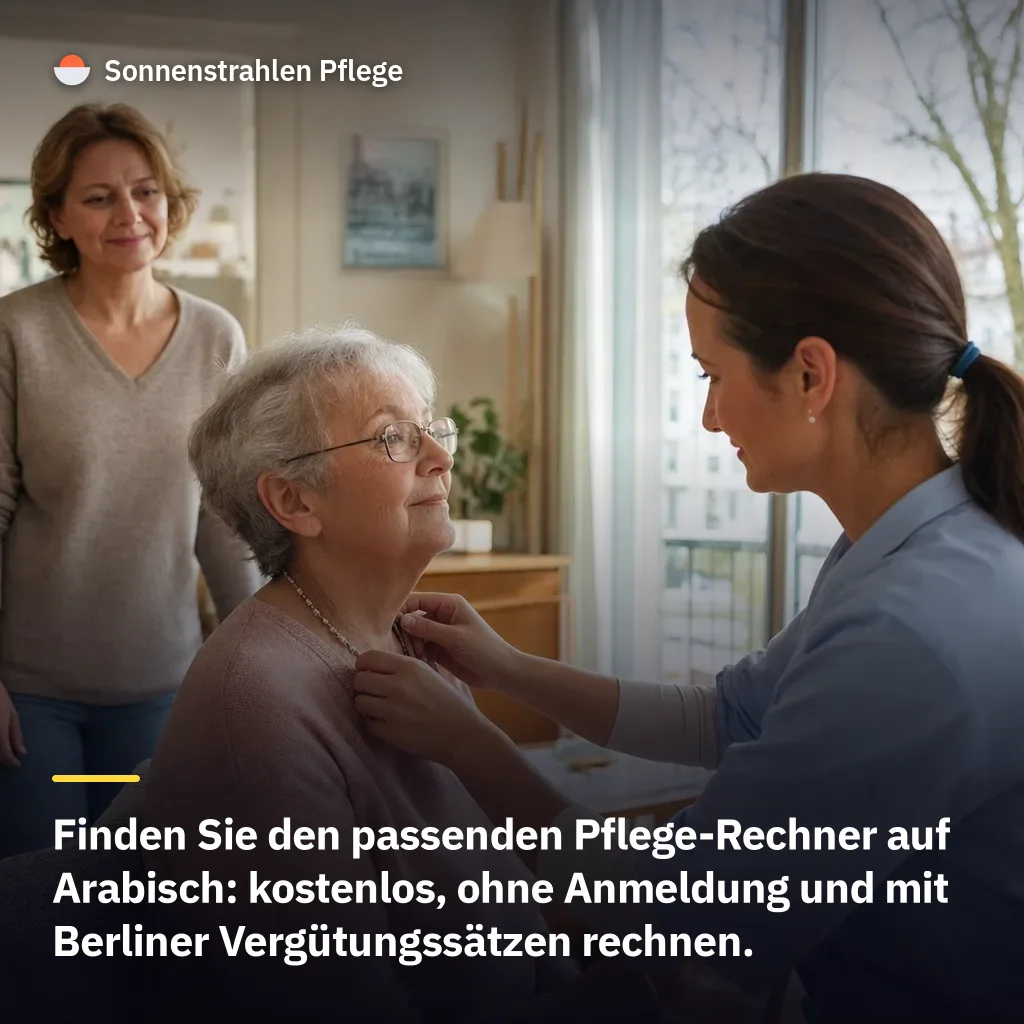 Fünf Pflege-Rechner stehen seit August auch auf Arabisch bereit